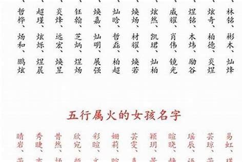 名字帶火|八字起名五行屬「火」的字及名字大全